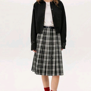 앤유 체크 플리츠 스커트 (55) 이미지