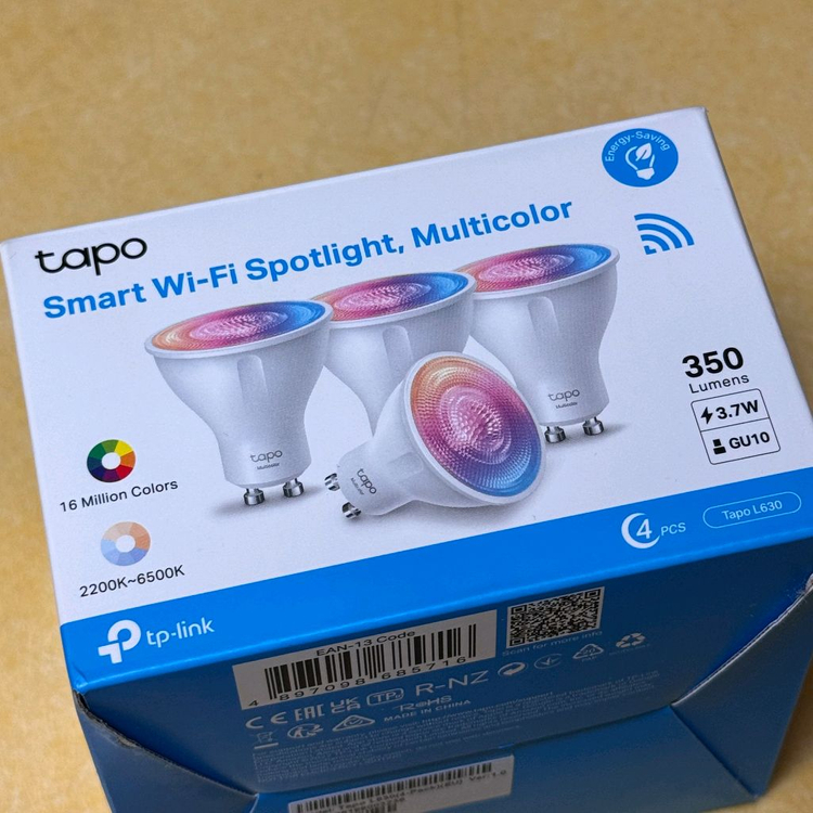 Tapo L630 4팩 스마트 전구 WiFi 스포트라이트 IOT LED 조명 미개봉 새상품 판매합니다. 이미지