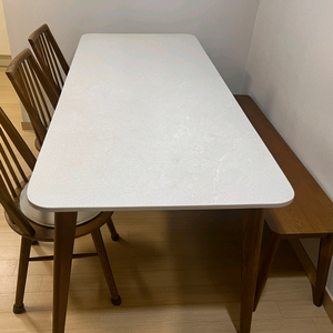 포세린세라믹 애쉬원목 6인용 식탁 세트 (테이블, 의자 3개, 벤치형 1개), 라미에스 이미지