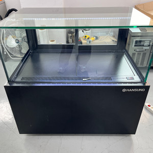 한성 쇼케이스 냉장고 낮은 1단 블랙 UV접합유리 카페 케익진열 업소용 이미지