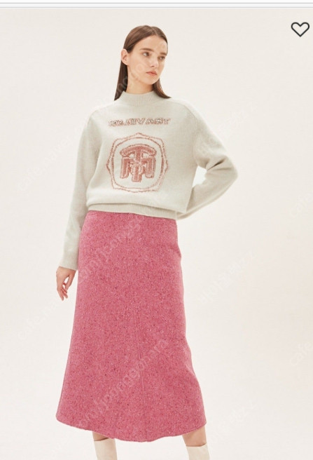 타임 time 벨벳 로고 캐시미어 울 니트 탑 프리사이즈 정품 이미지