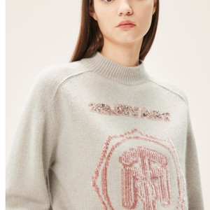 타임 time 벨벳 로고 캐시미어 울 니트 탑 프리사이즈 정품 이미지