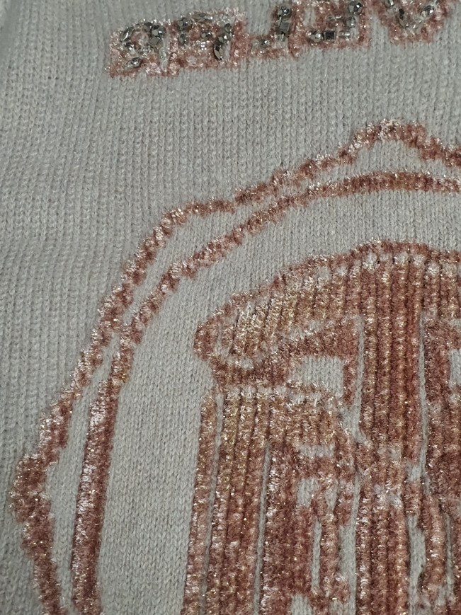 타임 time 벨벳 로고 캐시미어 울 니트 탑 프리사이즈 정품 이미지