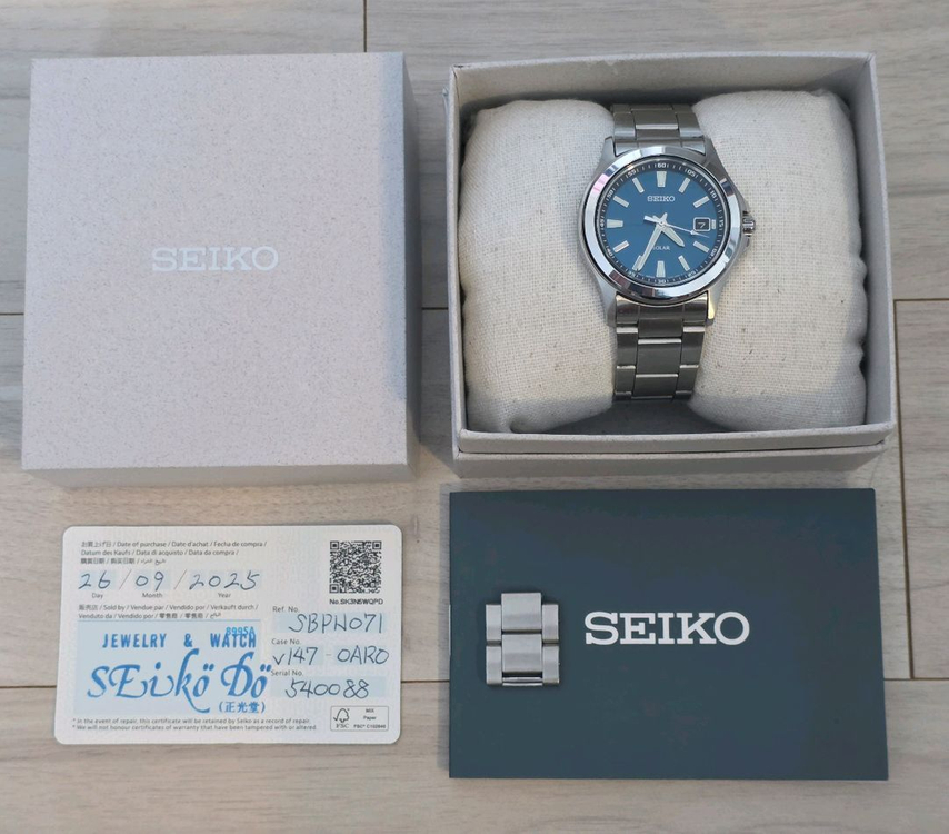 세이코 태턍광 솔라 청판 SBPN071 메탈시계(풀박스) 이미지