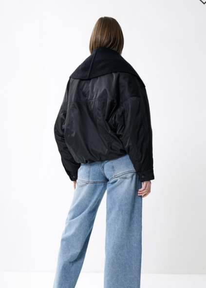 시스템 system 세일러 니트 카라 퀼팅 패딩 점퍼 55 사이즈 정품 이미지