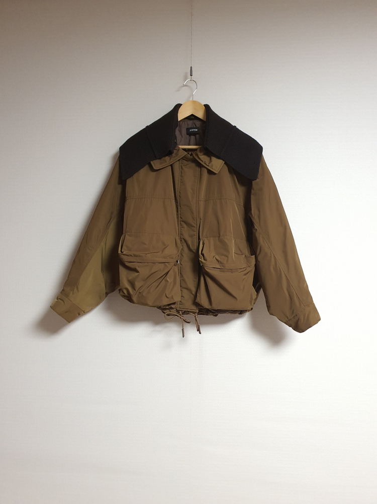 시스템 system 세일러 니트 카라 퀼팅 패딩 점퍼 55 사이즈 정품 이미지