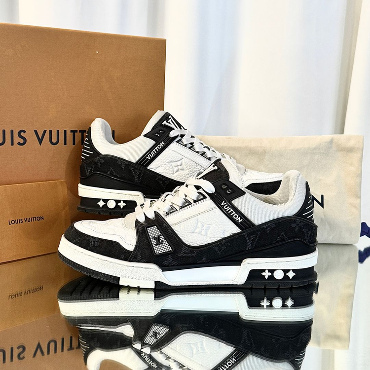 [7.5 사이즈] 루이비통 LV 트레이너 스니커즈 모노그램 데님 범고래 이미지