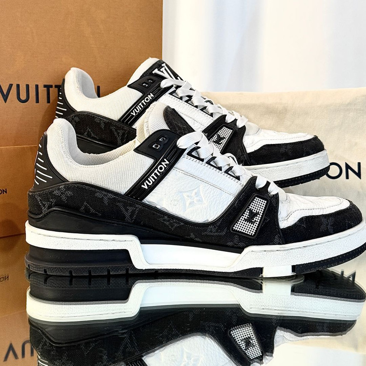 [7.5 사이즈] 루이비통 LV 트레이너 스니커즈 모노그램 데님 범고래 이미지