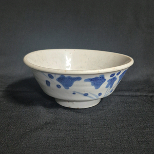 청화 백자 화초 다완 잔 사발 이미지