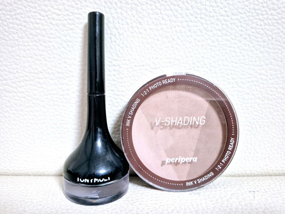 몽땅 토니모리 백젤 아이라이너 1호 블랙 & 페리페라 잉크 브이 쉐딩 3호 헤이즐 그레이 이미지