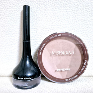 몽땅 토니모리 백젤 아이라이너 1호 블랙 & 페리페라 잉크 브이 쉐딩 3호 헤이즐 그레이 이미지