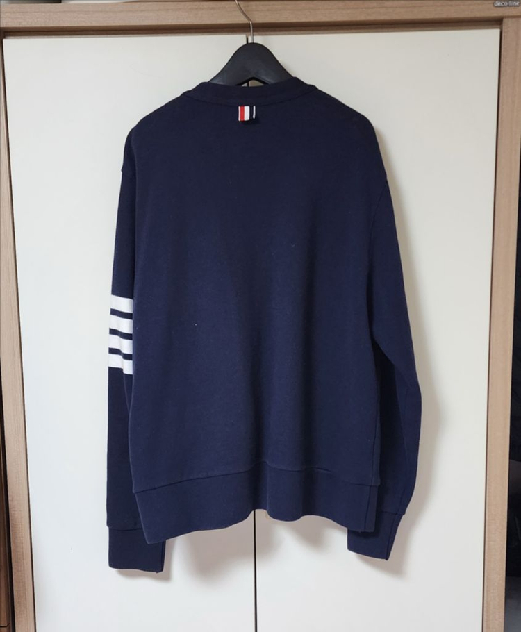 [3]톰브라운 사선완장 코튼 가디건 네이비 이미지