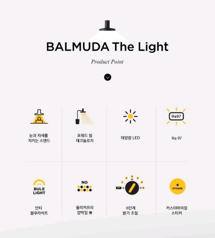 발뮤다 더 라이트 LED 스탠드 화이트 이미지