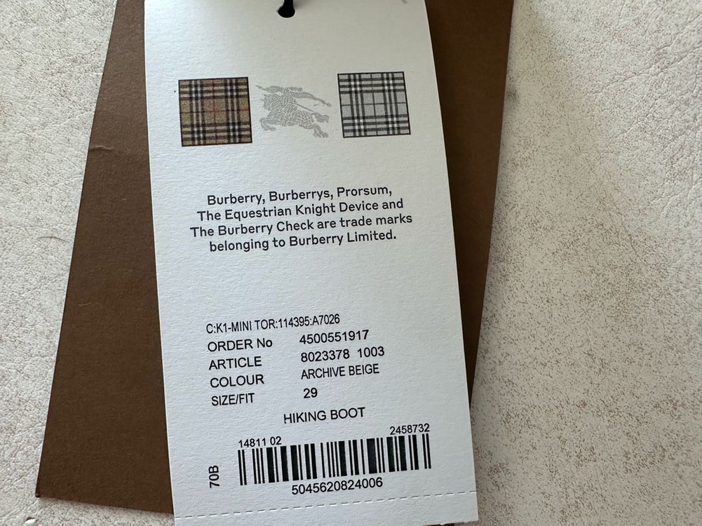 버버리 키즈 신발(부츠) 29사이즈(180-185) 이미지