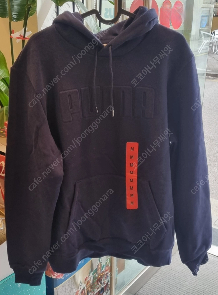PUMA 푸마 남성 블랙 기모후드티 후디 티셔츠 트레이닝복 M사이즈 (95 사이즈 권장, 택포) 이미지