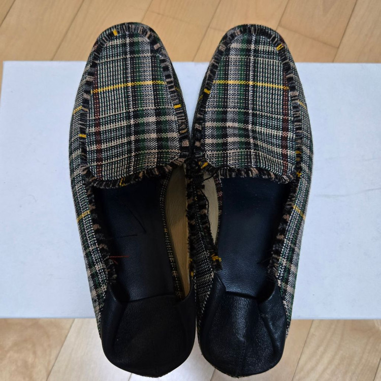 구호(KUHO) 체크 슬립 로퍼 그린 240 이미지