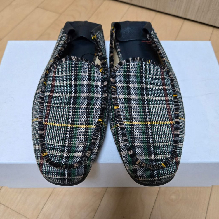 구호(KUHO) 체크 슬립 로퍼 그린 240 이미지