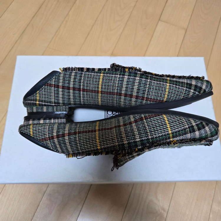 구호(KUHO) 체크 슬립 로퍼 그린 240 이미지