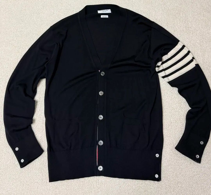 4사이즈 톰브라운 남성 사선완장 네이비 가디건 이미지