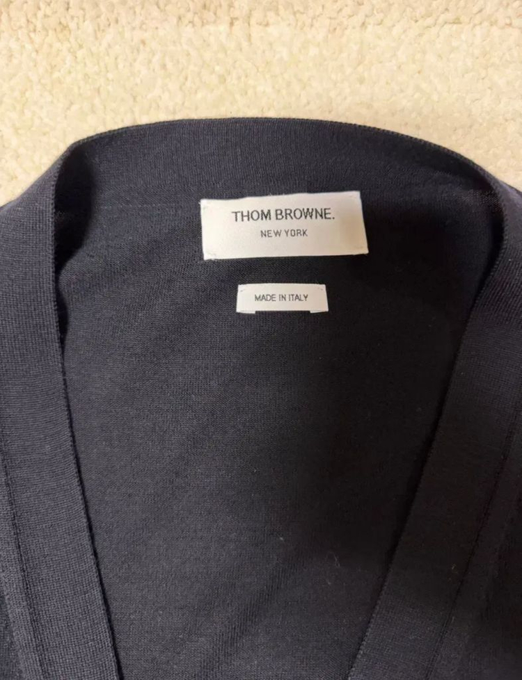 4사이즈 톰브라운 남성 사선완장 네이비 가디건 이미지