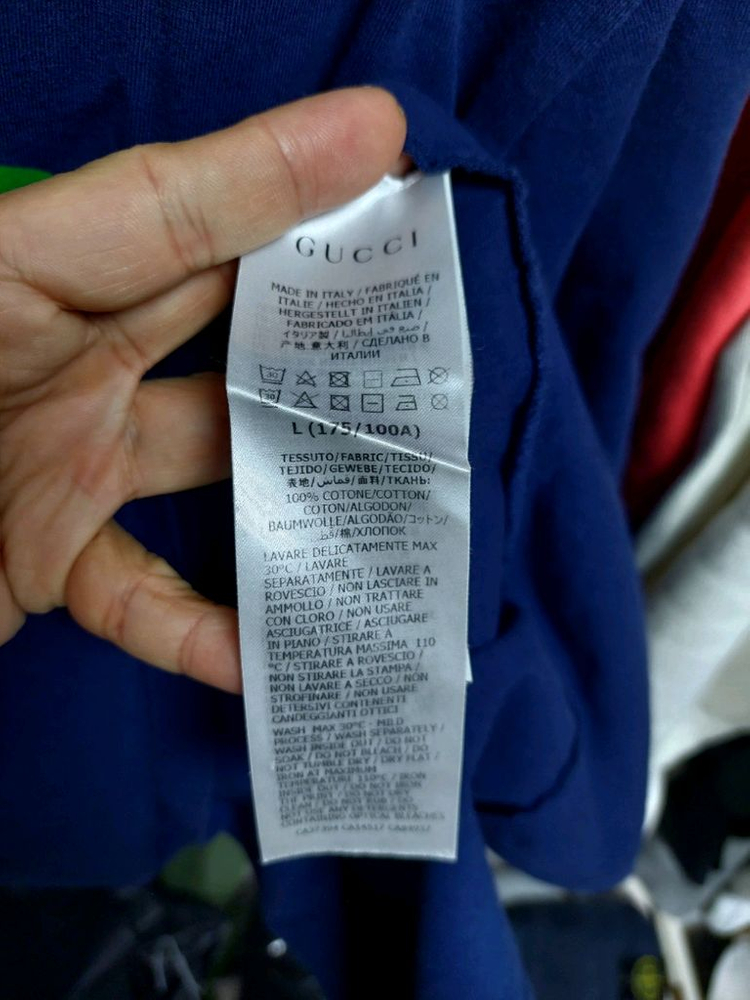 구찌 네이비 GG 로고 반팔 티셔츠 정품검수완료 L 이미지