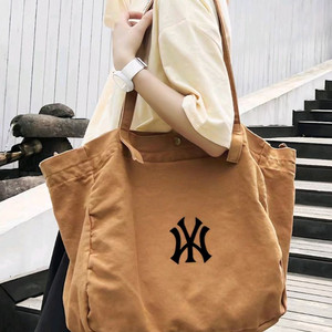 MLB 가방 캔버스 숄더백 에코백 대용량 스쿨백 카멜 이미지