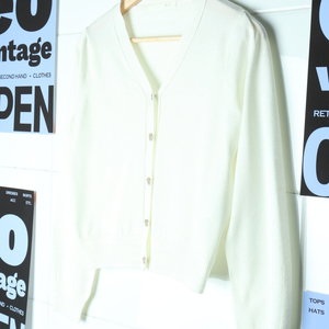 W(F) 지컷 니트 가디건 아이보리 보들 이미지