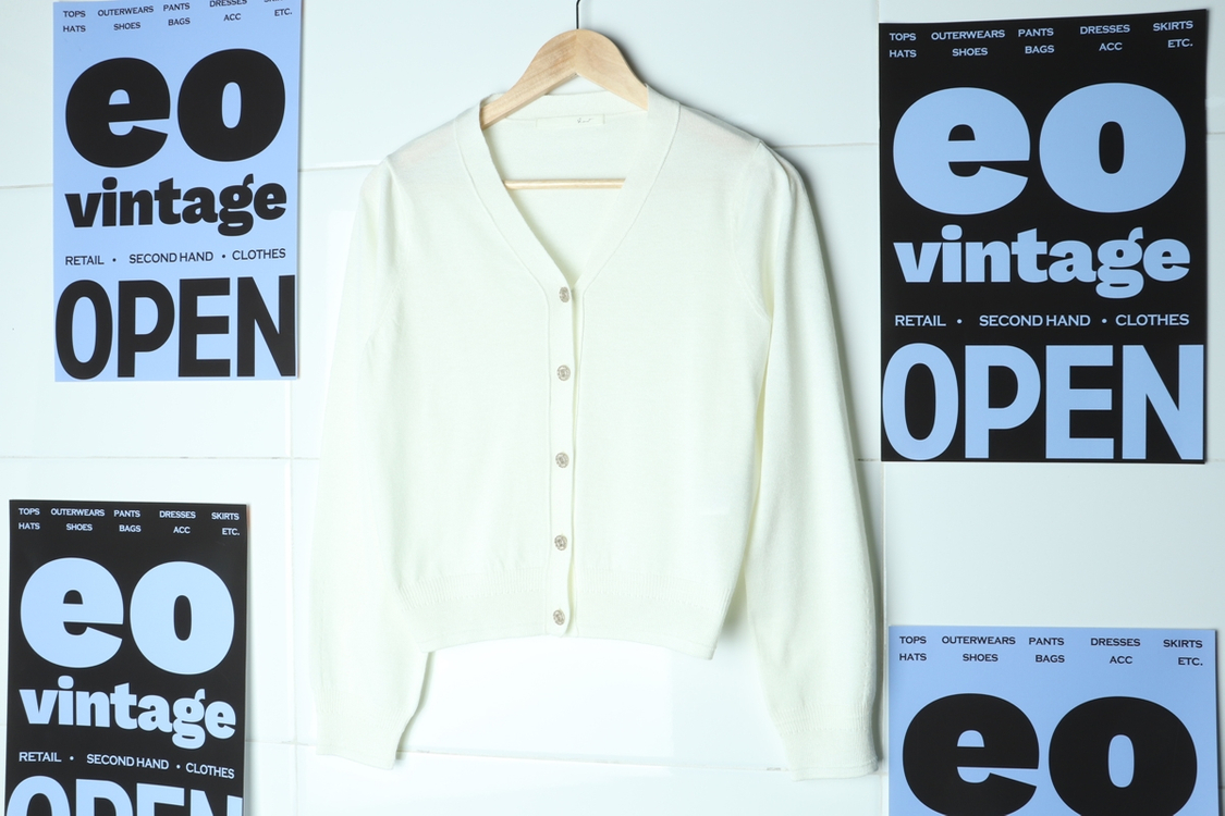 W(F) 지컷 니트 가디건 아이보리 보들 이미지