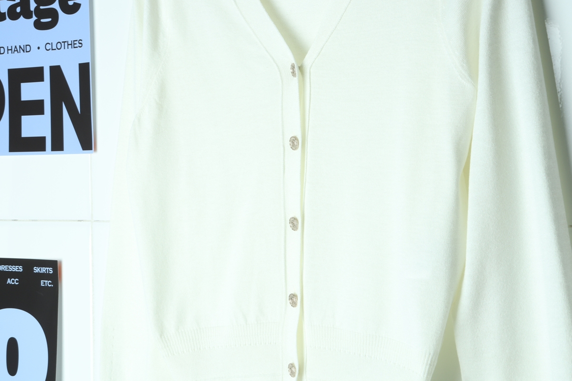 W(F) 지컷 니트 가디건 아이보리 보들 이미지