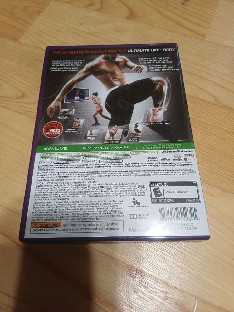 xbox360 키넥트 운동 ufc 퍼스널 트레이너 이미지