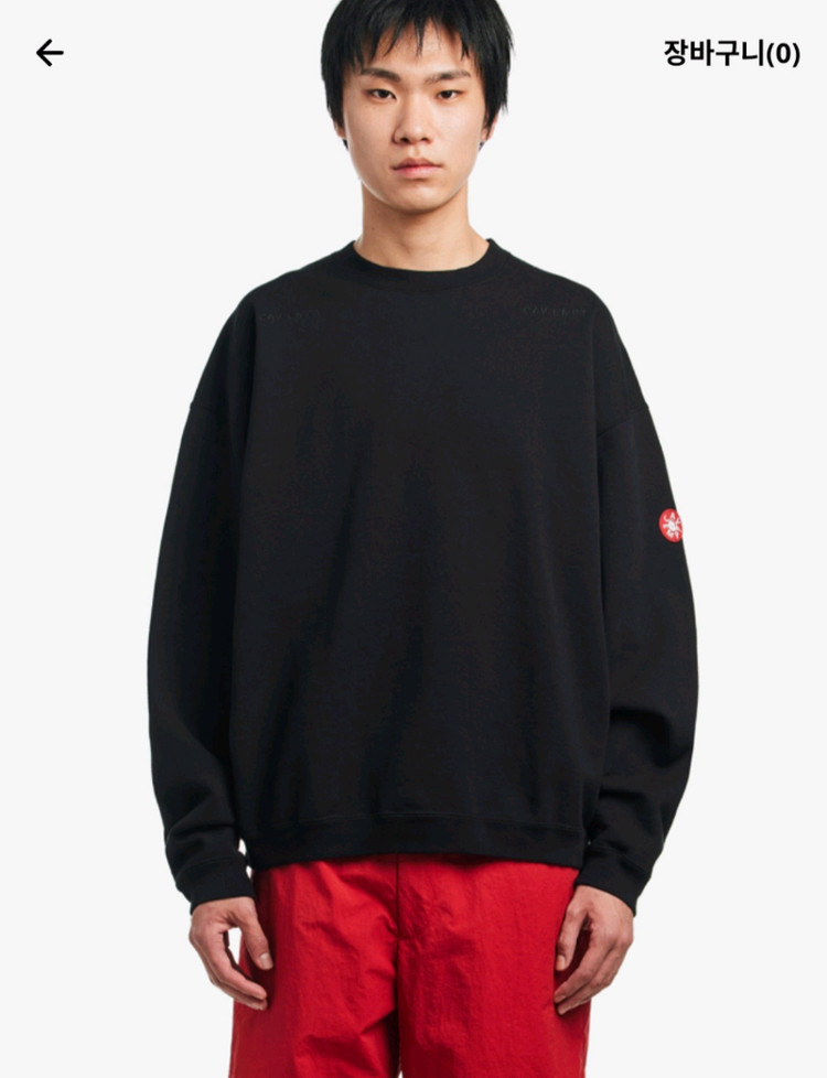 25fw 카브엠트 맨투맨 블랙 m 이미지