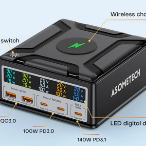 260W GaN 고속 멀티충전기 140W PD3.1 PPS QC4.0 ASOMETECH 이미지