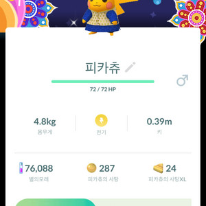 포켓몬고 배경 코스튬 이로치 피카츄 이미지