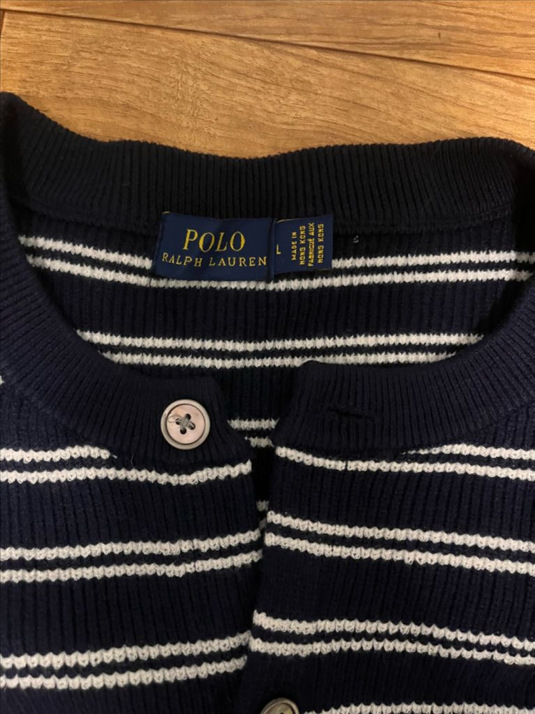 폴로 랄프로렌 스트라이프 가디건 네이비L 이미지