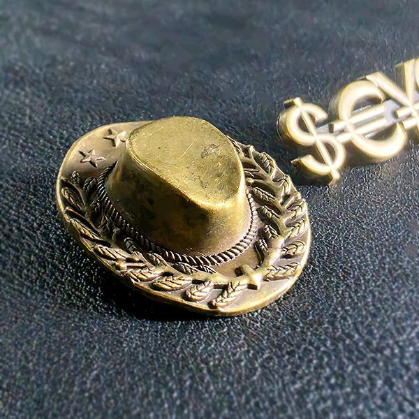 Laredo 브로치 남자 여자 엔틱 빈티지 명품 카우보이 모자 이미지