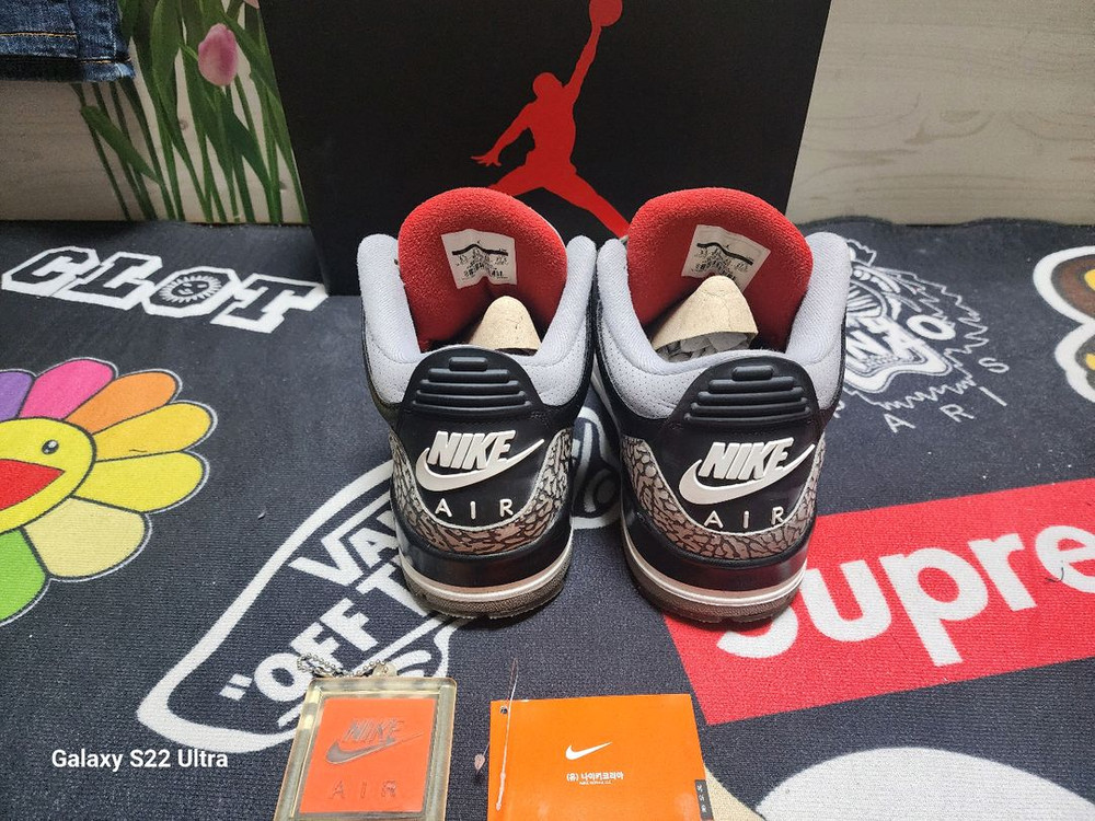 나이키 에어 조던 3 레트로 OG 블랙 시멘트 275mm 이미지