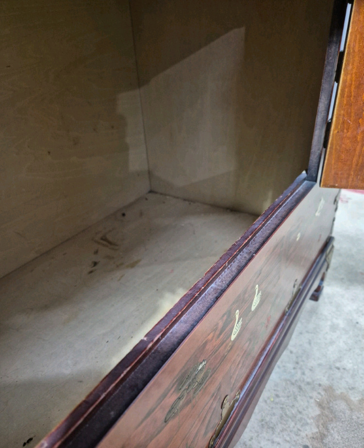 전통고가구 민화 수납장 이미지