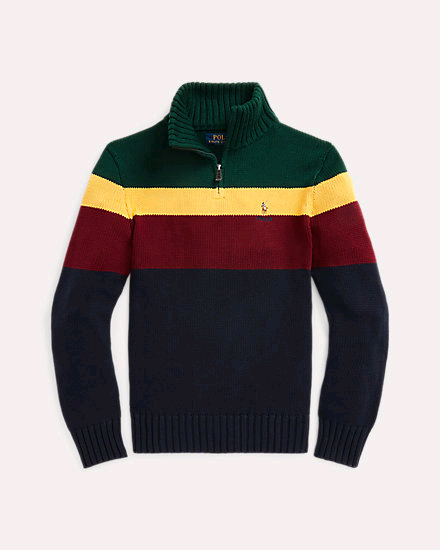 (정품)폴로 보이즈 코튼 컬러 블록 하프 집업 XL사이즈(18~20세) 이미지