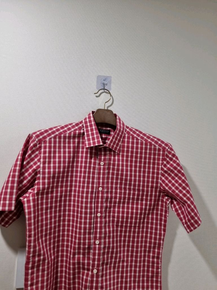 랑방 남성 체크 반팔 셔츠 정품 이미지