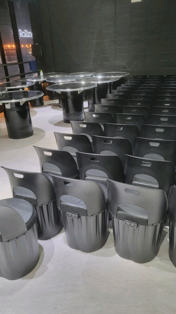 [최저가]스툴 원형 깡통 드럼통 고깃집 수납 식탁 의자 이미지