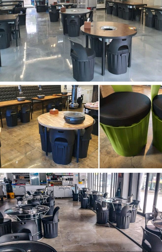 [최저가]스툴 원형 깡통 드럼통 고깃집 수납 식탁 의자 이미지