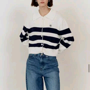 EN OR 엔오르 스트라이프 니트 가디건 이미지