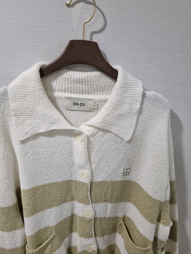 EN OR 엔오르 스트라이프 니트 가디건 이미지