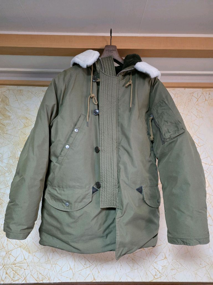 24fw 비헤비어 N3B 덕다운 패딩 밀 파카 세이지올리브 사이즈 3 라지 105-108상세 사이즈 참조바랍니다.사 이미지