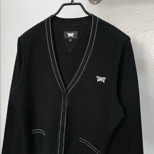 [미착용](55/s) pxg 블랙 스티치 밑단트임 V넥 니트 골프가디건 이미지