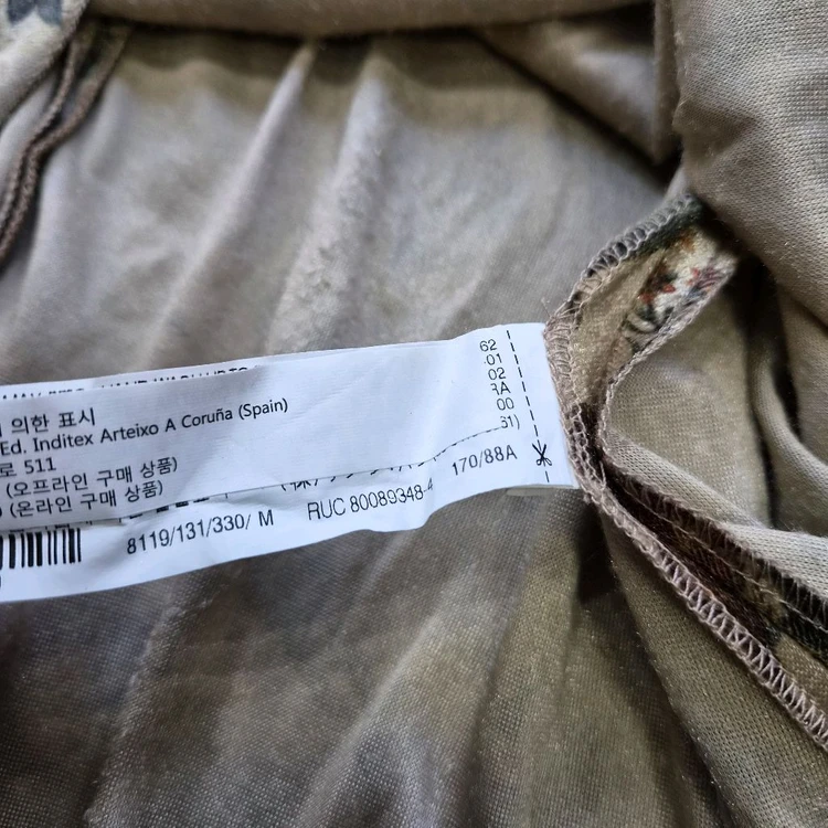 M) ZARA 자라 플라워 패턴 벨로아 원피스 벨벳 원피스 이미지