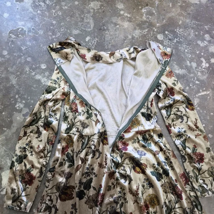 M) ZARA 자라 플라워 패턴 벨로아 원피스 벨벳 원피스 이미지