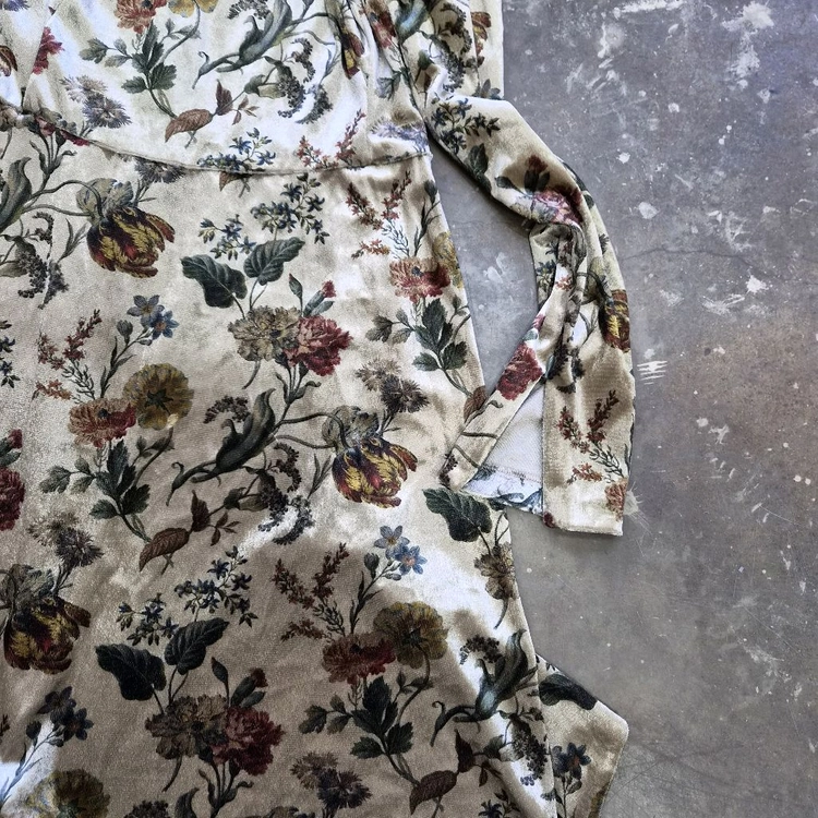 M) ZARA 자라 플라워 패턴 벨로아 원피스 벨벳 원피스 이미지