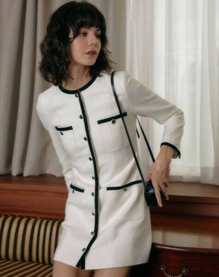 룩캐스트 트위드 원피스 겸 자켓 M사이즈 이미지