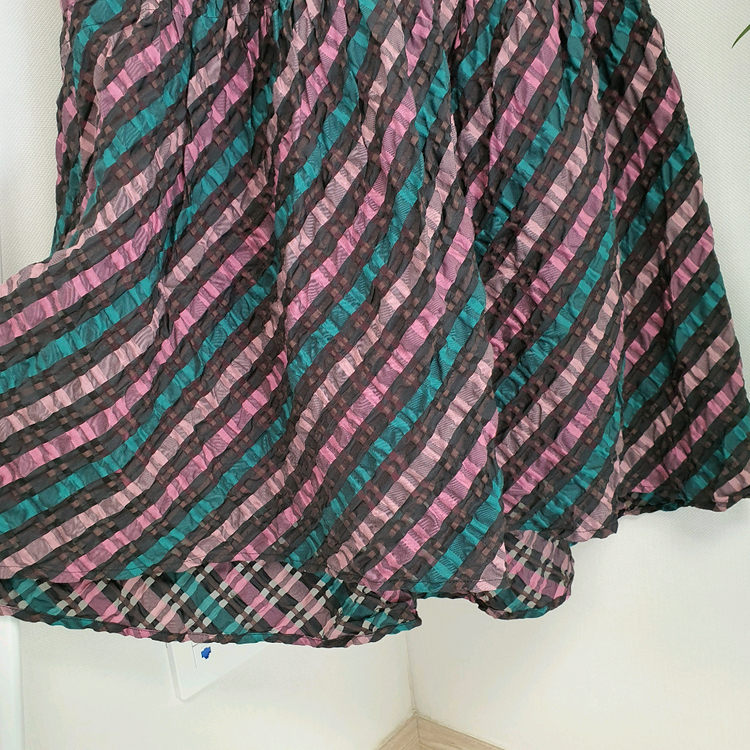 오즈세컨 시어서커 체크 밴딩스커트 이미지